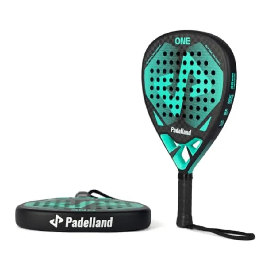 Padel/Pop Tennis Paddle Series Carbon Fiber Racquet, 17.91x10.23x1.5 inches, 0.8 lbs, 12K Carbon Fiber Construction, blue-green - Buy online at  Vibe In Cart.