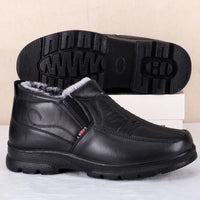 Men's Ankle Snow Boots Waterproof Non-Slip Leather