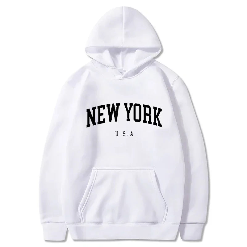 Men Women New York U.S.A City Hoodies Fashion Letter Printed Graphic Sweatshirts Loose Casual Harajuku Hooded Pullover Sportwear - Buy online at  Vibe In Cart.