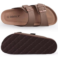 Comwarm Men's Cork Footbed Slides Sandals Arch Support Summer Outdoor Sandals with Adjustable Buckle Leisure Men Leather Slides - Buy online at  Vibe In Cart.