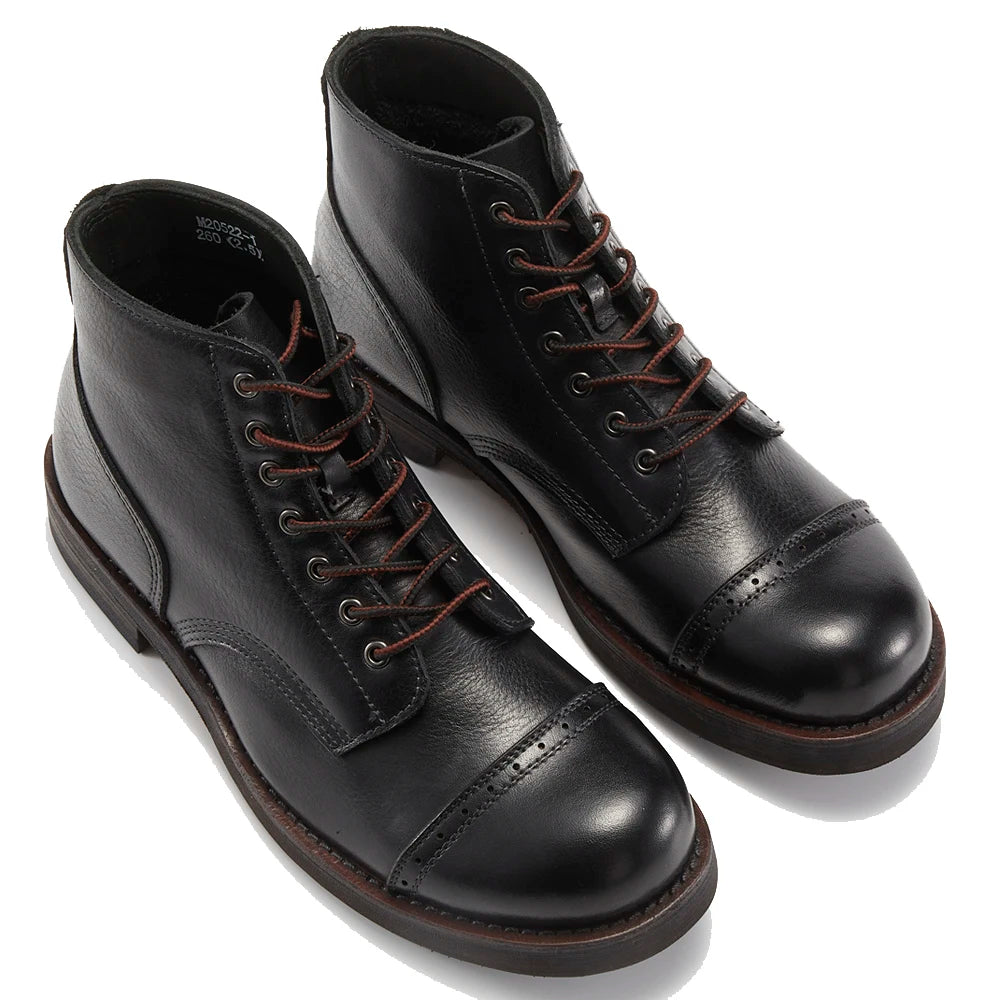 2024 Luxury Classy Handmade Precision Stitch Wear-Resistant Casual Boots Men Genuine Leather Shoes Combat Boots - Buy online at  Vibe In Cart.
