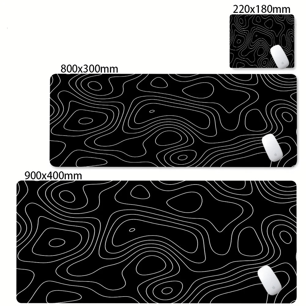 Large Waterproof Non-Slip Rubber Mouse Pad in Black and White