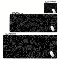 Large Waterproof Non-Slip Rubber Mouse Pad in Black and White