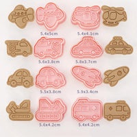 8-Piece Plastic 3D Cookie Cutters Set with Cartoon Designs