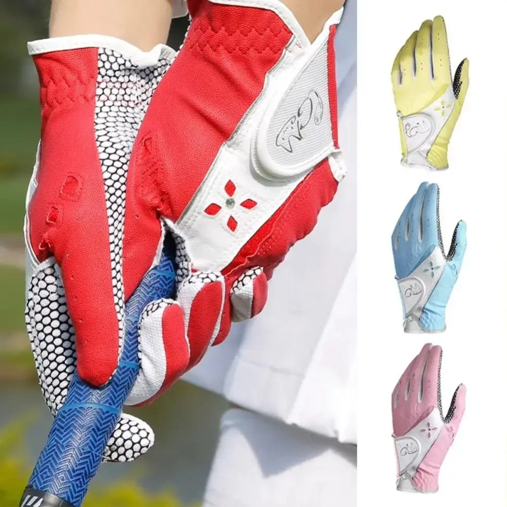 Breathable Women's Golf Gloves Comfortable Wear Resistant Outdoor Sports Gloves Soft Durable PU Leather Golf Mittens - Buy online at  Vibe In Cart.