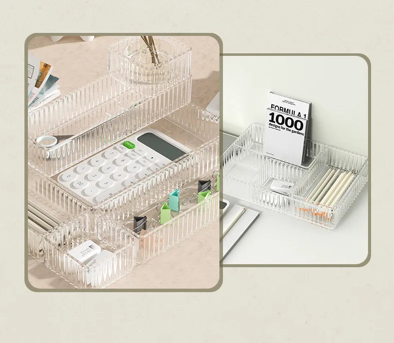 Transparent Plastic Storage Organizers Set for Drawers