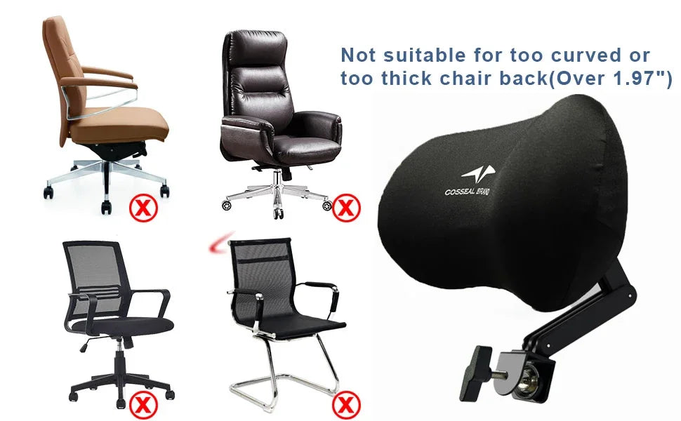 For Ergonomic Office Chair Headrest Attachment Universal, Sponge Head Pillow Adjustable Height & Angle, Upholstered Headrest GZ - Buy online at  Vibe In Cart.