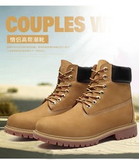Genuine Leather Men's Winter Spring Ankle Treking Military Snow Yellow Tactical Boots Outdoor Footwear for Women Men Work Shoes - Buy online at  Vibe In Cart.
