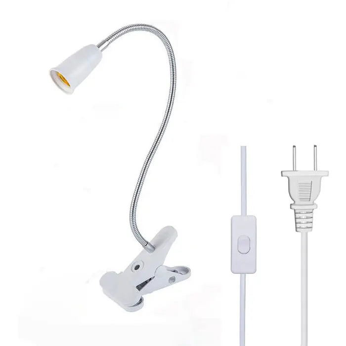 360 Degrees Flexible Gooseneck Clip-On Desk Lamp with E27 Base and Switch