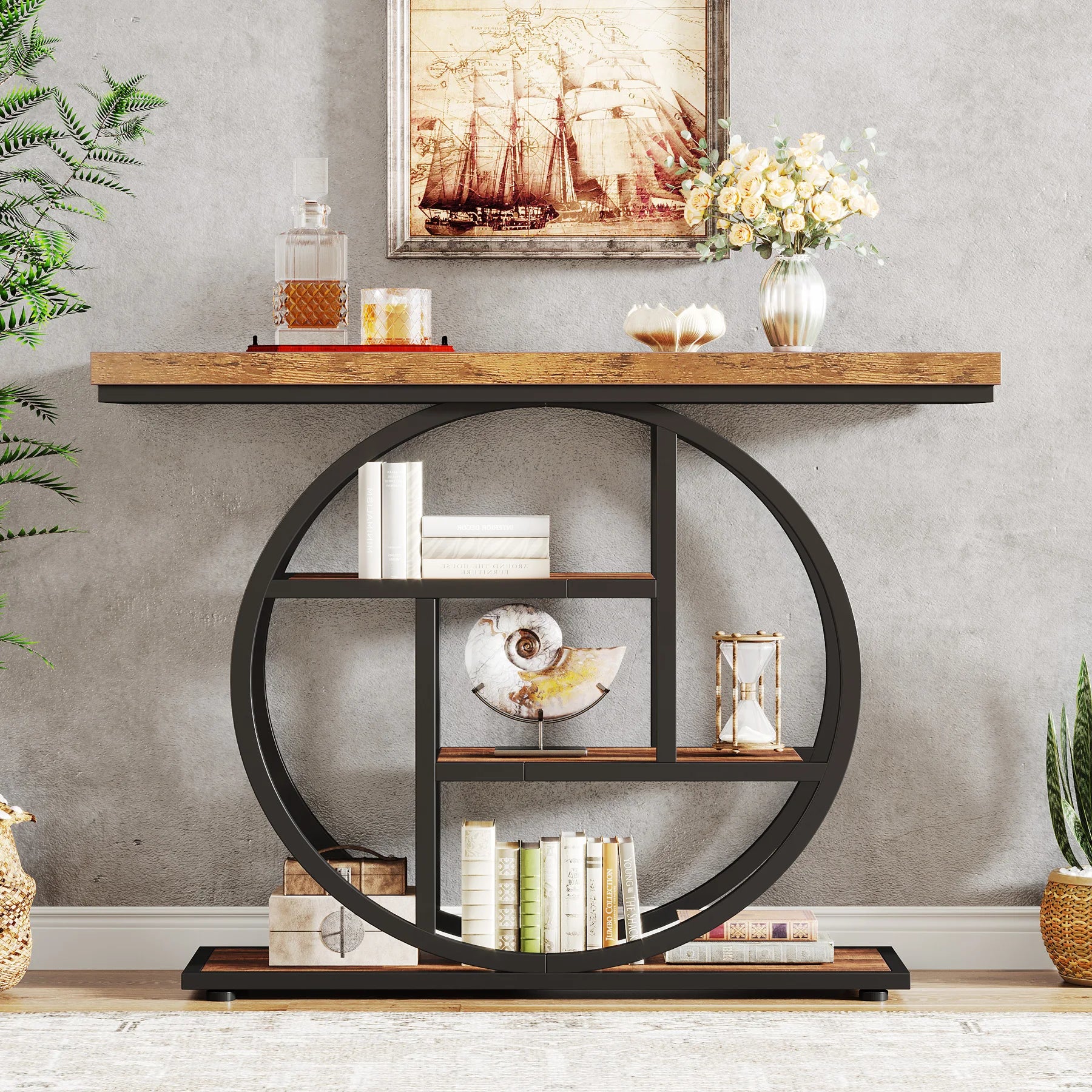 Console Table, 4-Tier Entryway Table, 41.3-Inch Industrial Sofa Table for Living Room, Foyer Hallway Table for Entrance - Buy online at  Vibe In Cart.