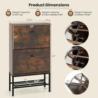 Sturdy Shoe Storage Cabinet, Freestanding Organizer with 2 Drawers, Adjustable Shelves, Slim Shoe Rack for Home Entryways in Rus - Buy online at  Vibe In Cart.
