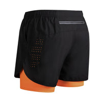 Men's Reflective Quick Drying Polyester Running Shorts With Double Layer