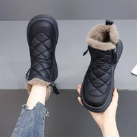 2025 Winter Side-Zip Quilted Boots Women Short Snow Boots with Fur Lining Waterproof Slip-Resistant Sole ChunkyTread CasualBoots - Buy online at  Vibe In Cart.
