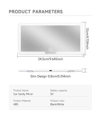 Car Interior Mirrors Sun Visor Plate LED HD Makeup Mirror for Girls Women Rechargeable Fill Light Universal Thin Vanity Mirror - Buy online at  Vibe In Cart.