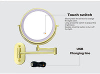 8 inch Makeup Mirror Chrome 3x/5x/7x/10x Magnifying Double Side USB Charging Bathroom 3 color light Smart Cosmetic Mirrors - Buy online at  Vibe In Cart.
