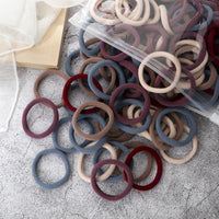 Women's Elastic Hair Bands, 4cm, Polyester, Set of 50