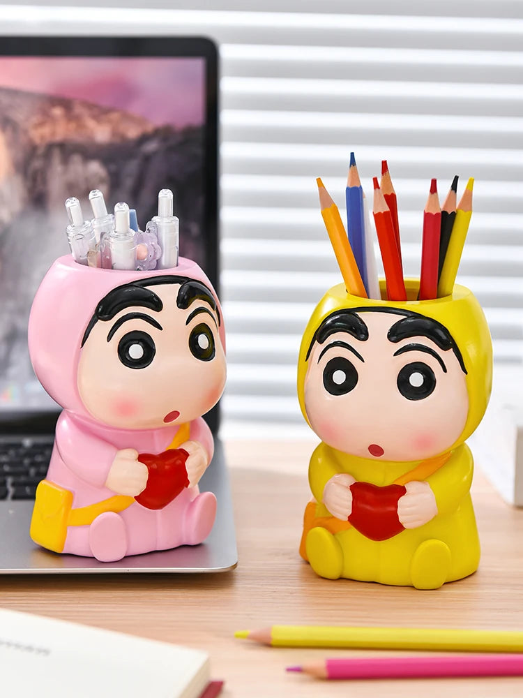 Resin Desk Pen Holder With Lovers Style For Office Storage