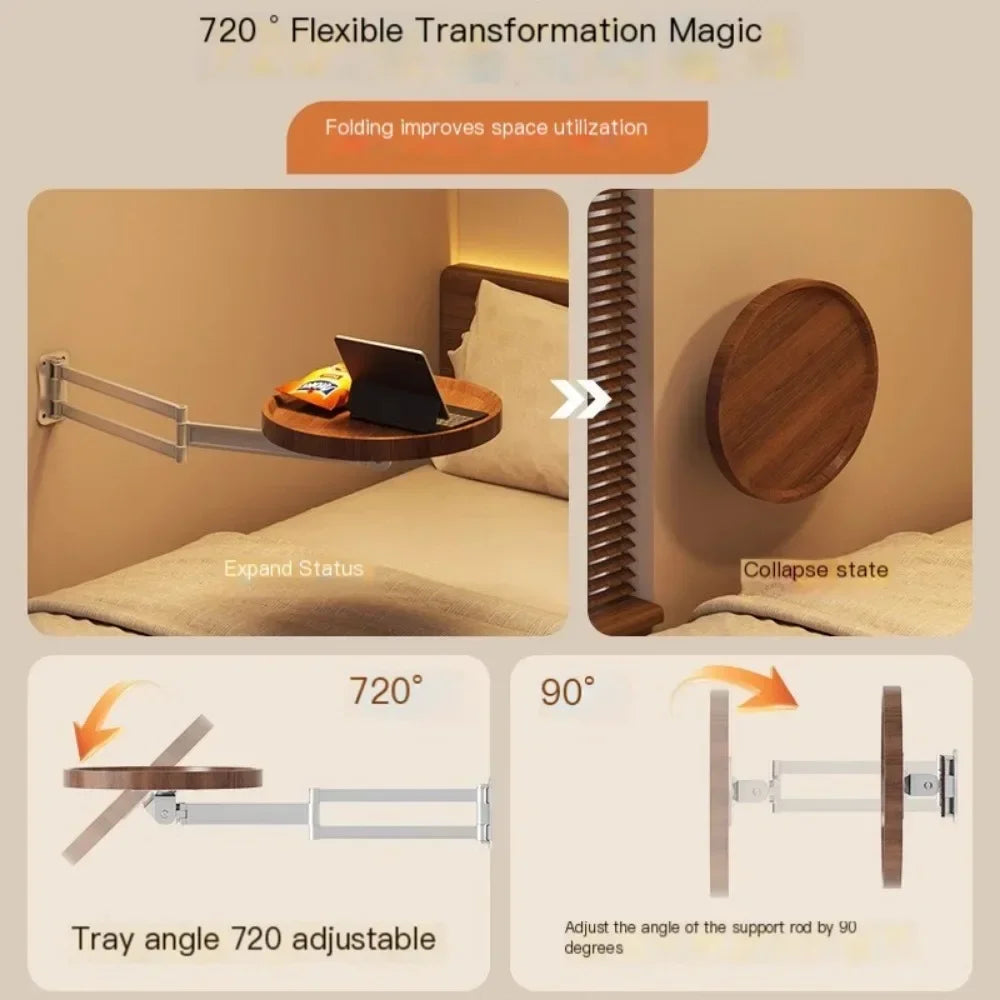 Foldable Wall Mounted Table Bedside Storage Cabinets Multi-Purpose Floating Shelves for Bedroom Living Room Compact Tea Tables - Buy online at  Vibe In Cart.