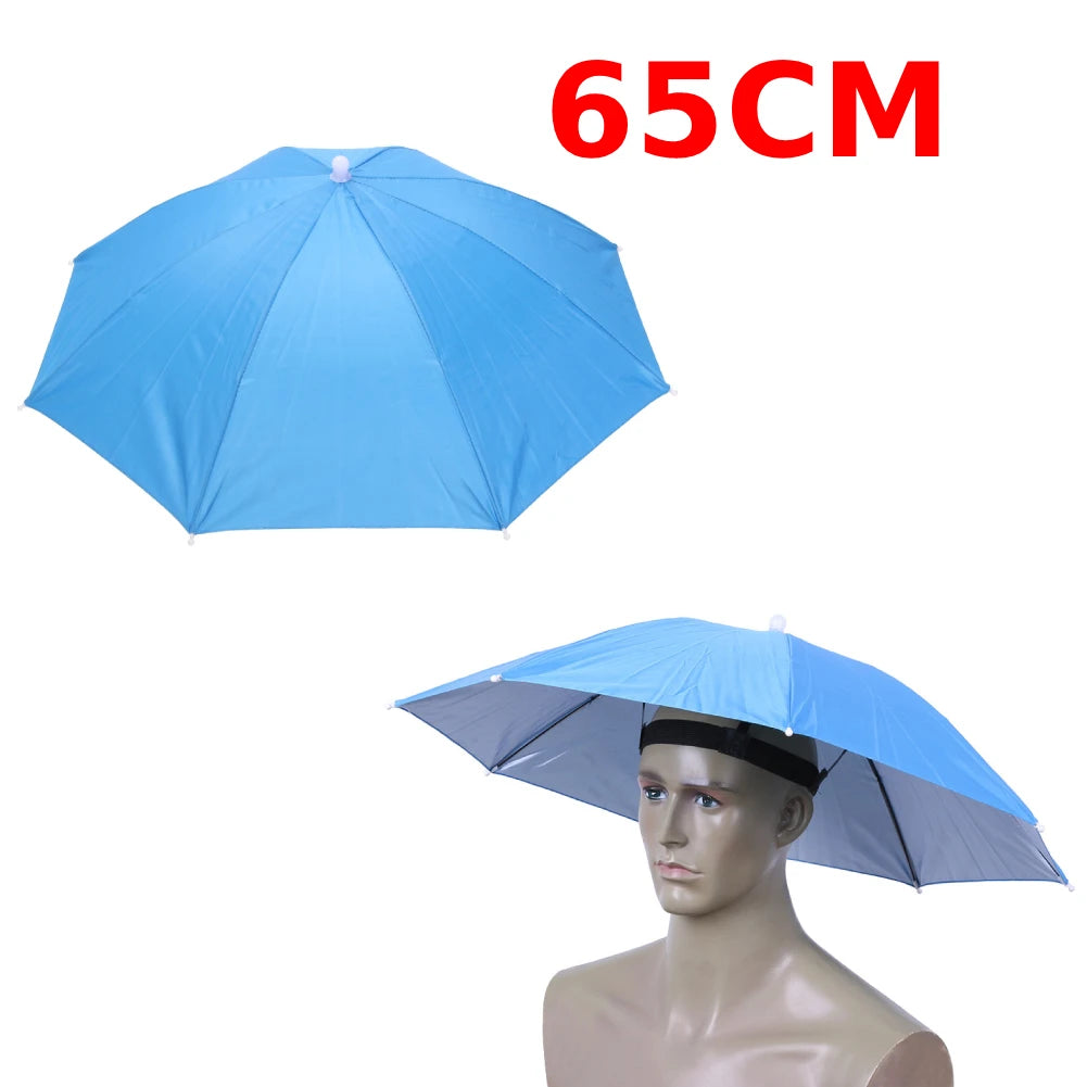 Portable Polyester Umbrella Hat for Fishing Anti-Rain Anti-Sun