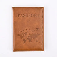 Solid PU Leather Passport Holder Wallet Card Case for Travel