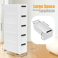 NEWEST White Storage Cabinet 20*40*84cm with Four Wheels and 5 Drawers Large Capacity for Storing Clothes, Towels, Toys - Buy online at  Vibe In Cart.