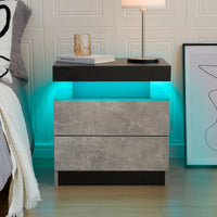 Cubehom LED Nightstands with 2 Drawers, End Table with RGB LED Lights for Bedroom Living Room, White Bedside Table - Buy online at  Vibe In Cart.