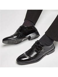 Mens Lace Up Dress Shoes Modern Formal Business Casual Office Suit Tuxedo Patent Leather Oxford Shoes - Buy online at  Vibe In Cart.