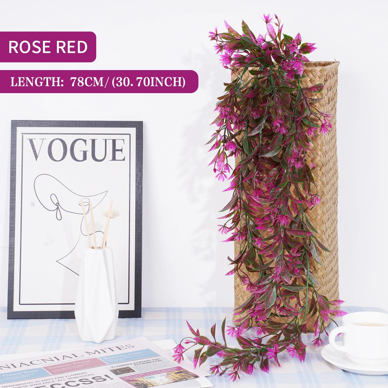 Artificial Plant Rattan Wall Hanging Vines Leaves Branches Plastic Fake Silk Leaf Green Plant Ivy Home Outdoor Garden Decor - Buy online at  Vibe In Cart.