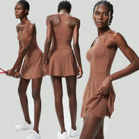 One Piece Tennis Dress Women Summer Solid Color Outdoor Running Skirt Breathable Quick Dry Jumpsuit Breathable Gym Clothes - Buy online at  Vibe In Cart.