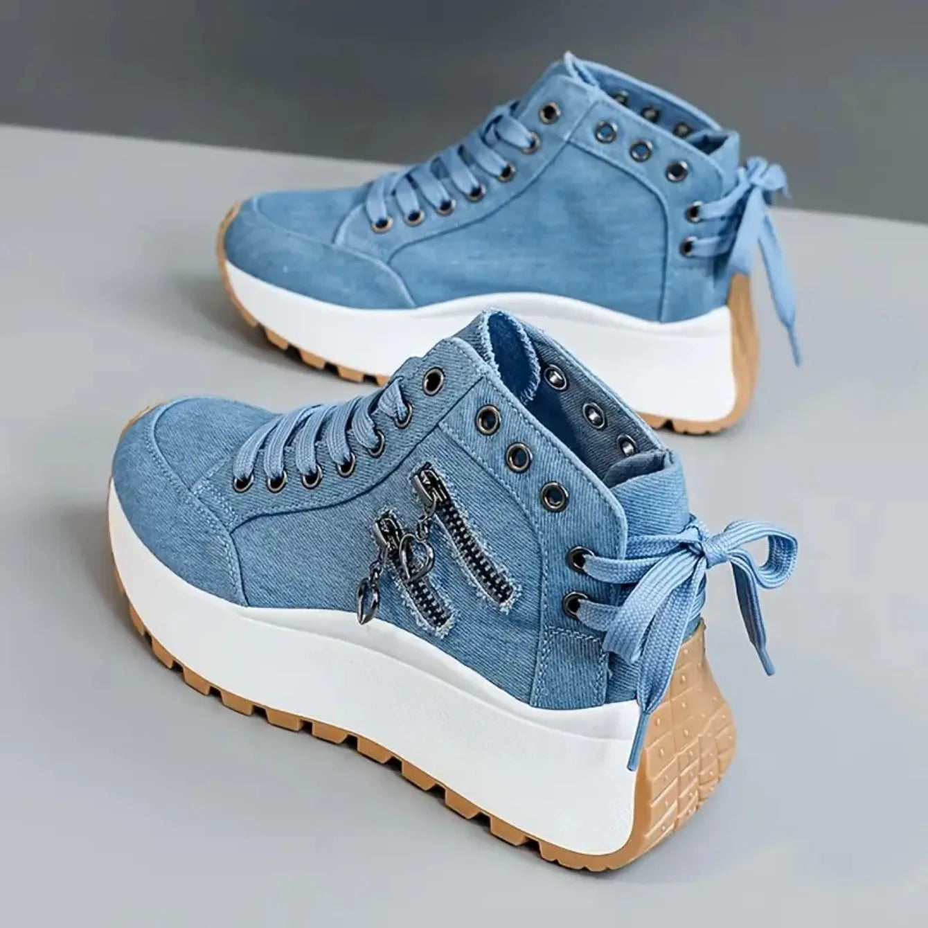 Designer Women Sneakers High Top Denim Canvas Shoes Female Girls Students Canvas Shoes for Women Lace Up Platform Sneakers - Buy online at  Vibe In Cart.