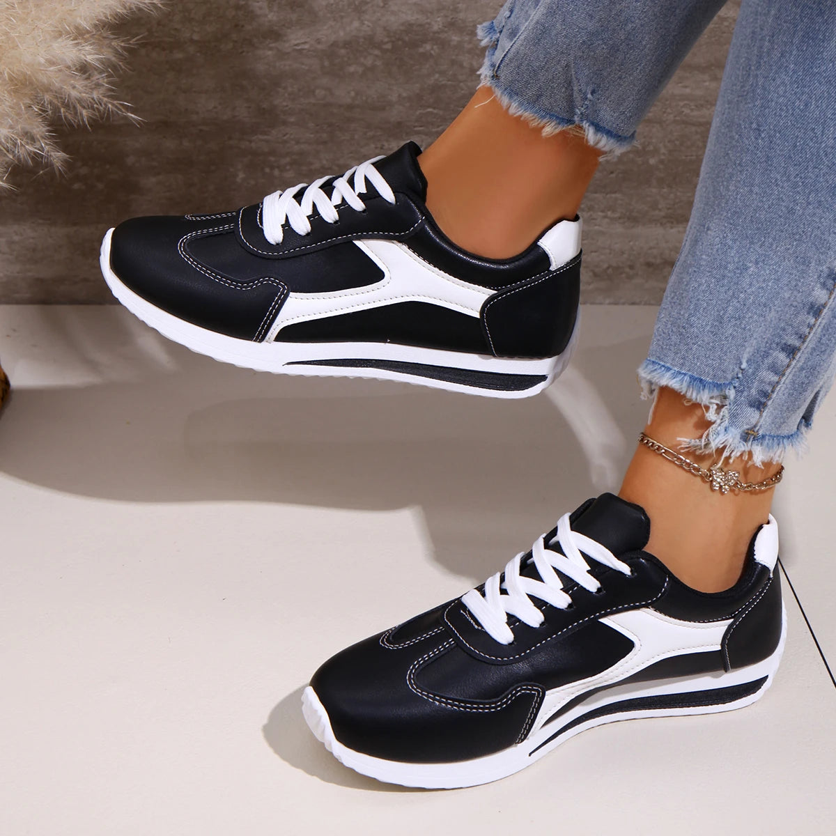 2025 Spring New Women Sneakers Comfortable Outdoor Fashion Versatile Flat Casual Sneakers Lace Up Women Sports Shoes Plus Size - Buy online at  Vibe In Cart.