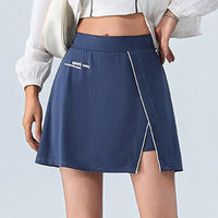 Aiithuug Side Split Golf Skirt with Build-in Shorts Tennis Skirt Short Running Workout Gym Pants Wide Waistband Tummy Control