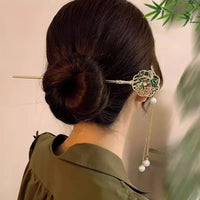 Elegant Chinese Style Hair Clip Tassel Hair Stick Traditional Floral Design Hairstyle Accessory Women Jewelry Hairpin Hairneedle - Buy online at  Vibe In Cart.