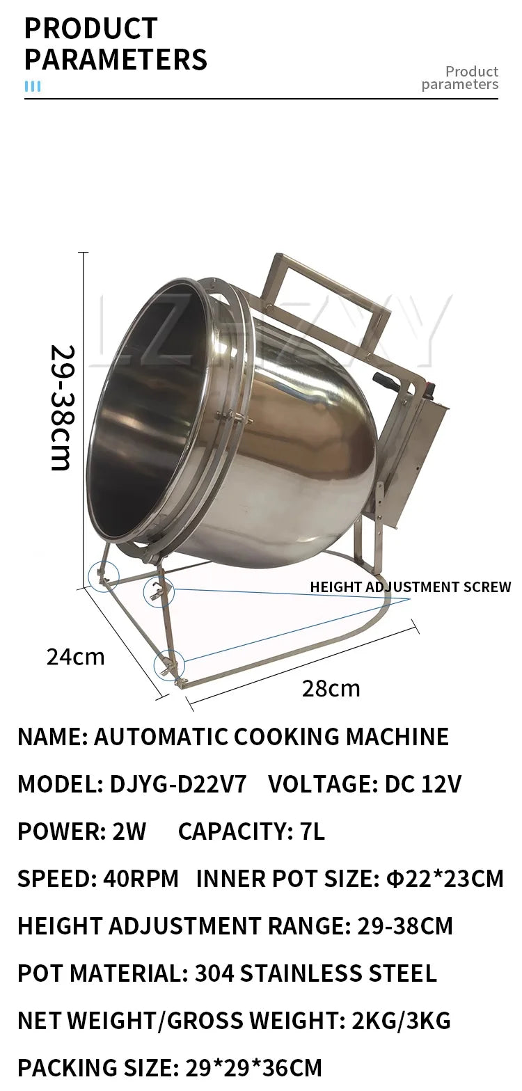 Stainless Steel Stir Fryer, Large Capacity Automatic Flipping and Cooking Machine, Home Outdoor Barbecue, Kitchen - Buy online at  Vibe In Cart.