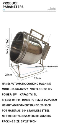 Stainless Steel Stir Fryer, Large Capacity Automatic Flipping and Cooking Machine, Home Outdoor Barbecue, Kitchen - Buy online at  Vibe In Cart.