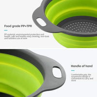 Silicone Folding Drain Basket Fruit Vegetable Washing Basket Foldable Strainer Colander Collapsible Drainer Kitchen Storage Tool - Buy online at  Vibe In Cart.