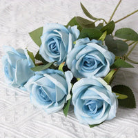 Artificial Silk Rose Bouquet, 12 Pieces for Weddings and Decor