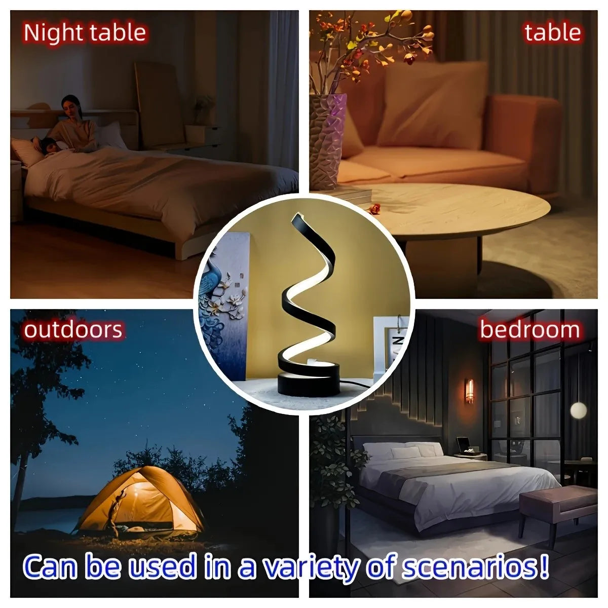 Classic Creative Spiral LED Table Lamp, Modern Minimalist Dimmable Spiral Table Lamp, Adjustable Arm, Soft Light, Multifunction - Buy online at  Vibe In Cart.