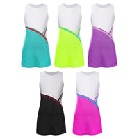 Kids Girls Tennis Golf Sport Sundress Summer Yoga Outdoor Sport Sleeveless Dress for Tennis Golf Badminton Cheerleading Dance
