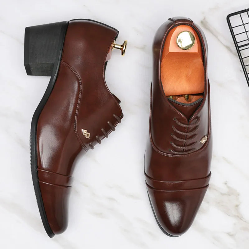 Trendy Men's Casual Black Brown Lace Up Oxford Cuban Shoes Gentleman Business Flats Dress Homecoming Footwear Zapatos Hombre - Buy online at  Vibe In Cart.