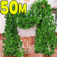 Artificial Green Leaves Ivy Vine Garland Creeper Rattan Fake Leaf Plants Hanging Garlands for Garden Wedding Party Home Decor - Buy online at  Vibe In Cart.