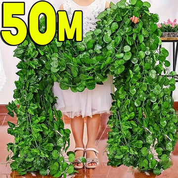 Artificial Green Leaves Ivy Vine Garland Creeper Rattan Fake Leaf Plants Hanging Garlands for Garden Wedding Party Home Decor - Buy online at  Vibe In Cart.