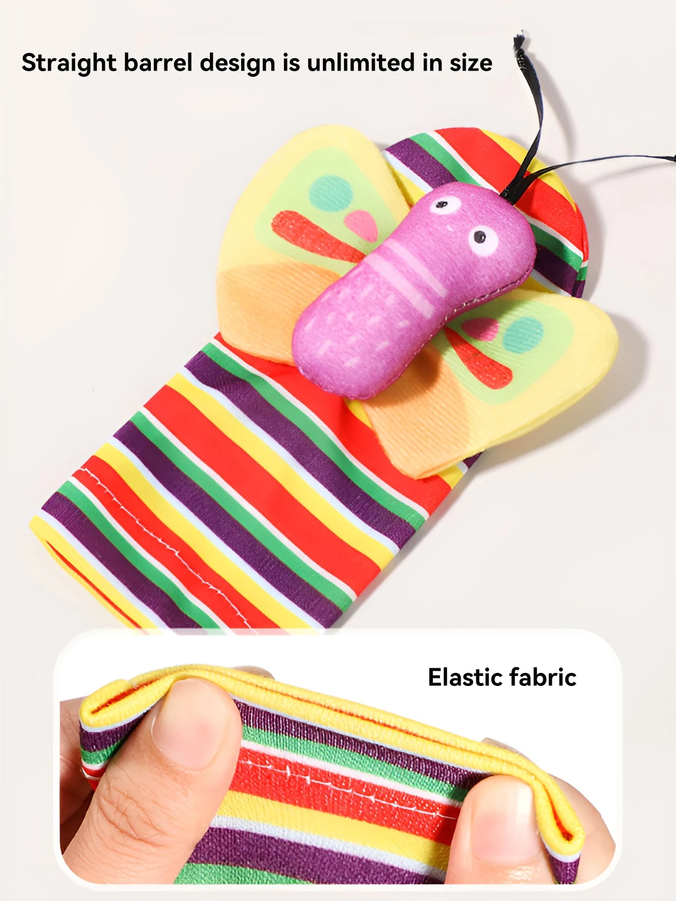 Baby toys - Newborn wrist bell rattle sock with sound paper toy for soothing and early education set - Soft touch