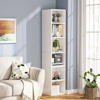 new70.9 Inch Tall Narrow Bookcase, Modern White Corner Bookcase with Storage, 6 Tier Cube Display Shelves for Home Office - Buy online at  Vibe In Cart.