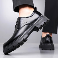 Men's Lace-Up Formal Oxford Shoes with Rubber Outsole