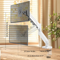 Adjustable Gas Spring Single Monitor Arm for 13-32 Inch Screens with Clamp Stand