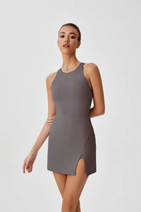 LEOSOXS Cross-Border New Quick-Dry Sexy Slit Sports Dress for Women, Backless Yoga Outfit, Outdoor Running Fitness Tennis Dress - Buy online at  Vibe In Cart.