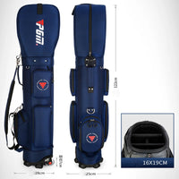 Nylon Golf Bag with Wheels for Aviation, Black and Gray