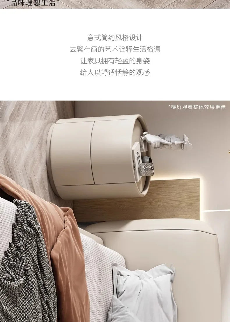 Home Living Room Sofa Side Cabinet, Creative Round Solid Wood Bedside Table, New Simple Modern Small Bedroom Storage Cabinet - Buy online at  Vibe In Cart.