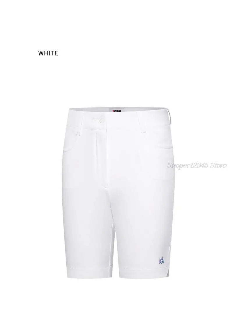 Pgm Women Summer Golf Shorts Elastic Casual Half Trousers Ladies Sports High Waist Shorts Slim Golf Clothing Tennis Wear